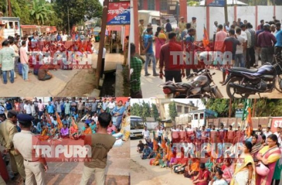 Tripura Income Tax Dept Officer molested minor girl ! No Arrest, No Suspension yet : BJP declares 24 hrs ultimate time for Arrest, blocks road Tripura Income Tax Dept Officer molested minor girl ! No Arrest, No Suspension yet : BJP declares 24 hrs ultimate time for Arrest, blocks road